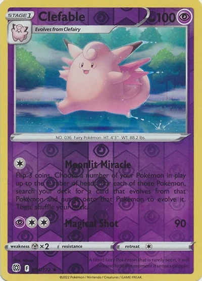 Clefable - 054/172 - Rare - Reverse Holo