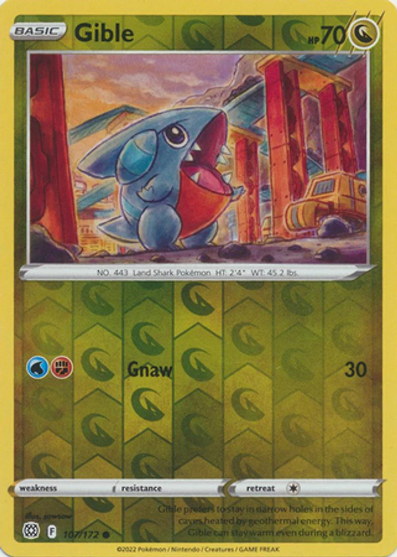 Gible - 107/172 - Common - Reverse Holo