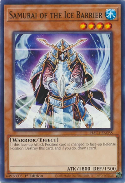 Samurai of the Ice Barrier - HAC1-EN038 - Common - 1st Edition