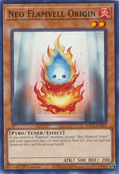 Neo Flamvell Origin - HAC1-EN069 - Common - 1st Edition