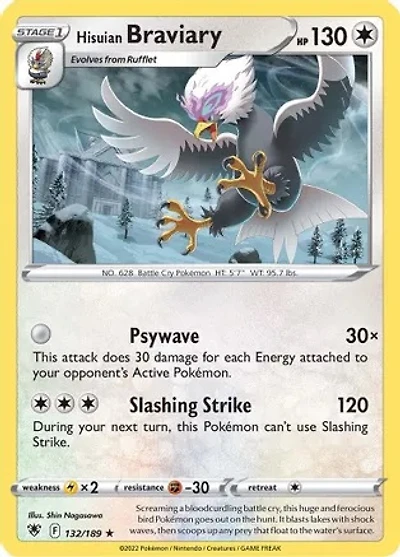 Hisuian Braviary - 132/189 - Rare