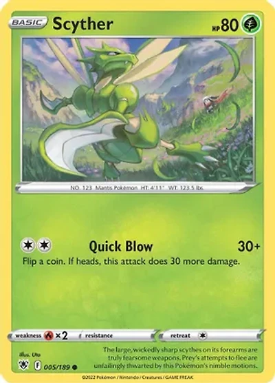 Scyther - 005/189 - Common - Reverse Holo