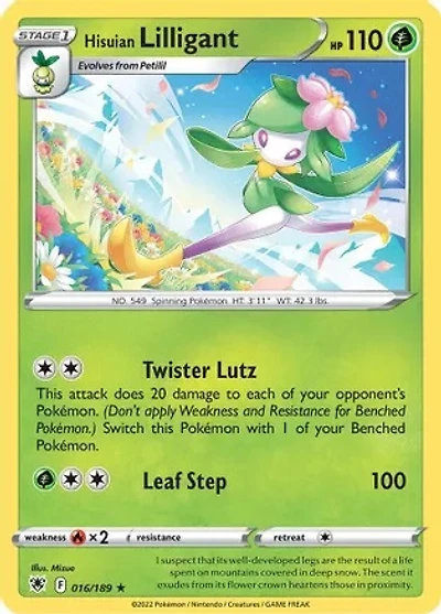 Hisuian Lilligant - 016/189 - Holo Rare - Reverse Holo