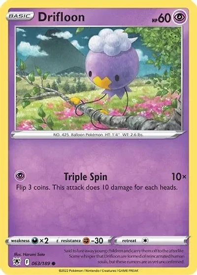 Drifloon - 063/189 - Common - Reverse Holo