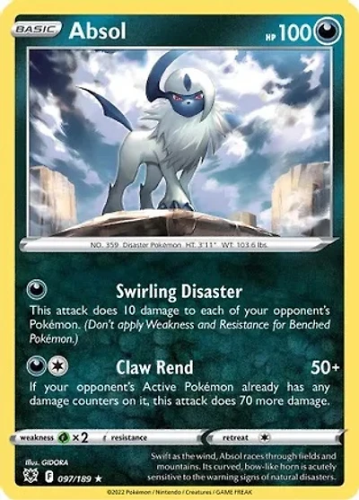 Absol - 097/189 - Holo Rare - Reverse Holo