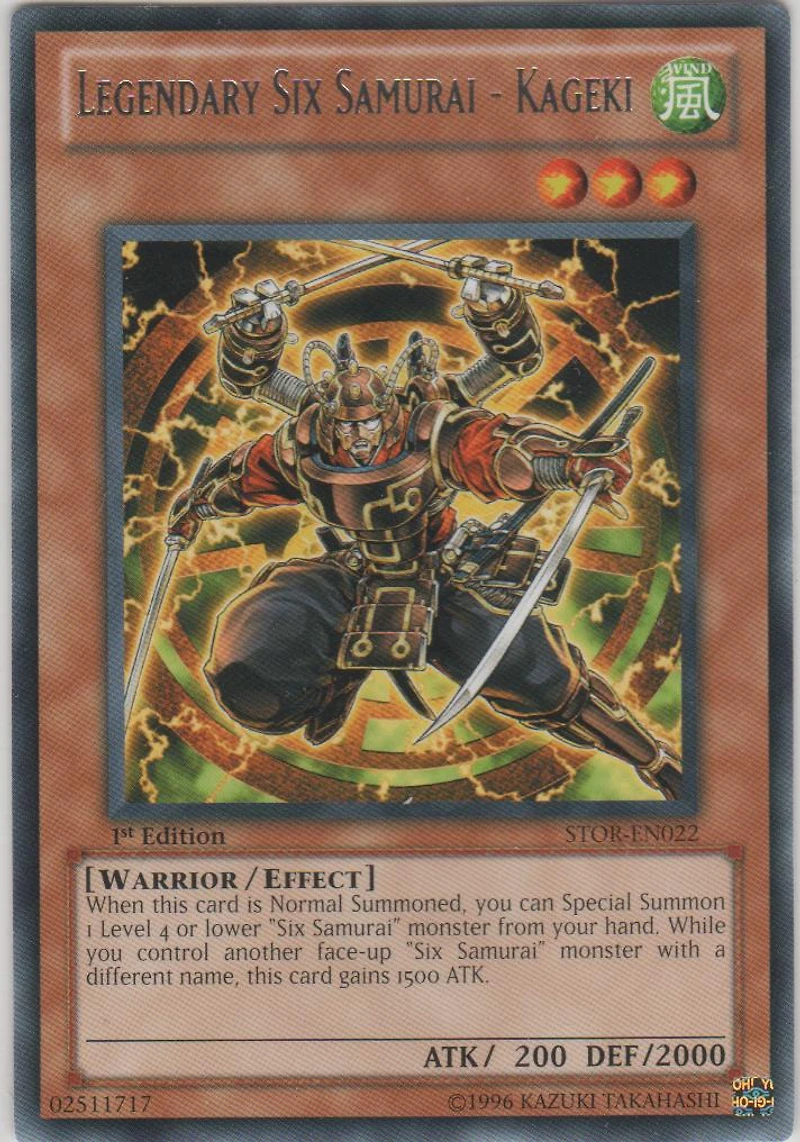 Legendary Six Samurai - Kageki - STOR-EN022 - Rare - 1st Edition