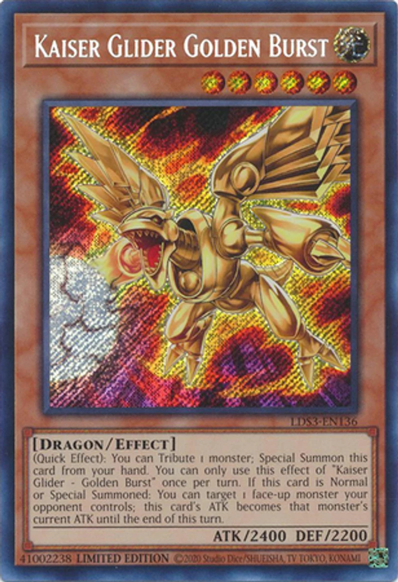 Kaiser Glider Golden Burst - LDS3-EN136 - Secret Rare - Limited Edition