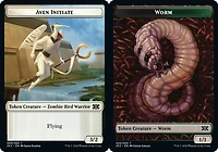 Aven Initiate Token // Worm Token - Foil