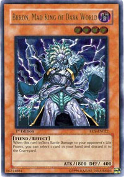Brron, Mad King of Dark World - EEN-EN022 Rare Unlimited Edition