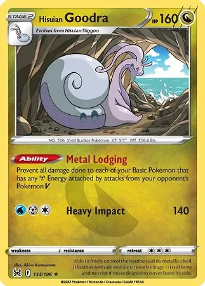 Hisuian Goodra - 134/196 - Holo Rare