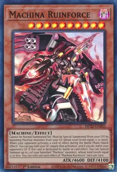 Machina Ruinforce - MP22-EN203 Super Rare 1st Edition