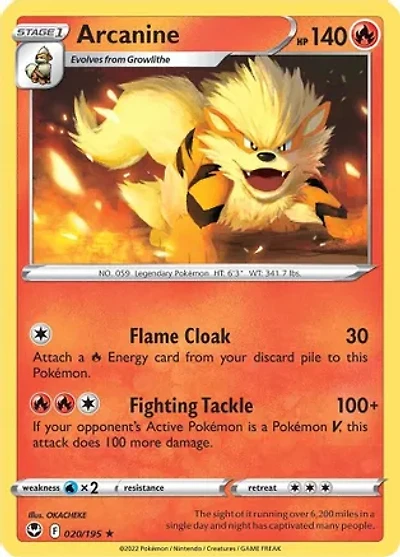 Arcanine - 020/195 - Rare - Reverse Holo