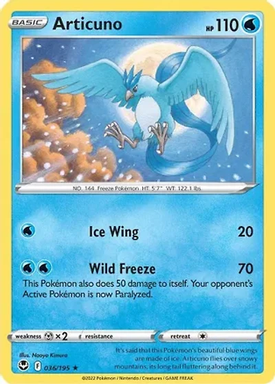 Articuno - 036/195 - Holo Rare - Reverse Holo