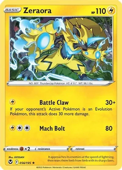 Zeraora - 056/195 - Rare - Reverse Holo