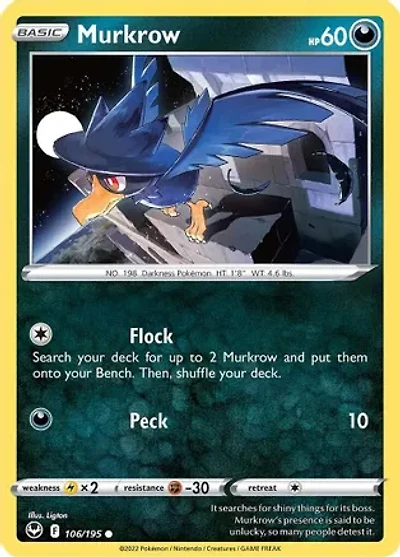 Murkrow - 106/195 - Common - Reverse Holo