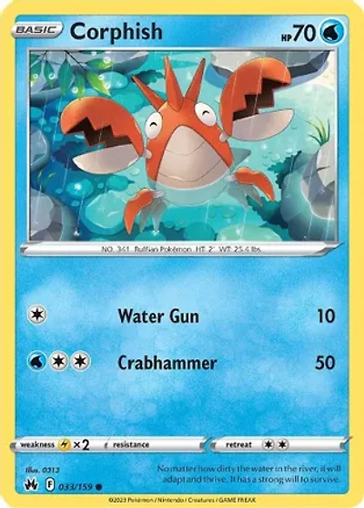 Corphish - 033/159 - Common - Reverse Holo