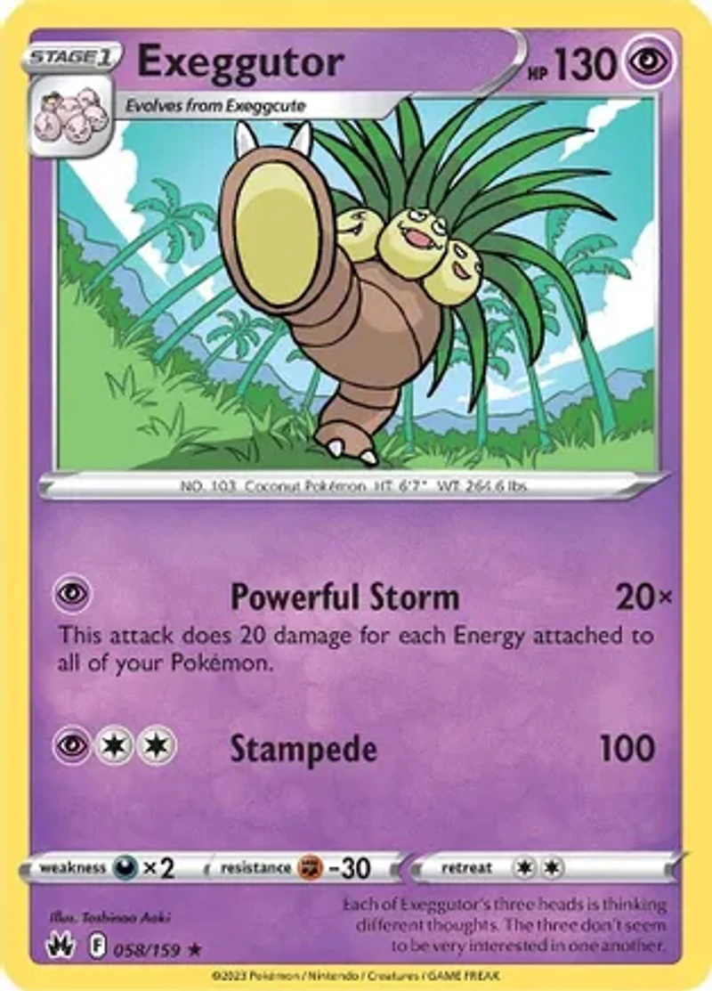 Exeggutor - 058/159 - Rare - Reverse Holo