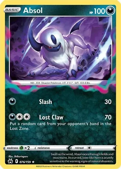 Absol - 076/159 - Holo Rare - Reverse Holo
