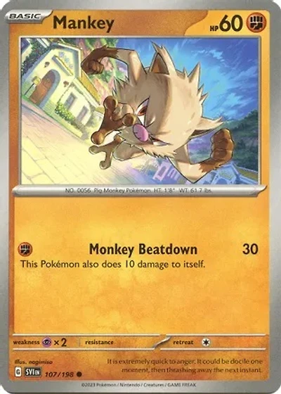 Mankey - 107/198 - Common