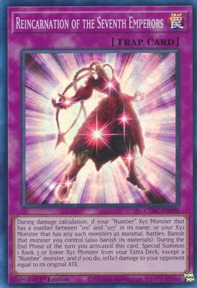 Reincarnation of the Seventh Emperors - CYAC-EN098 - Super Rare - 1st Edition