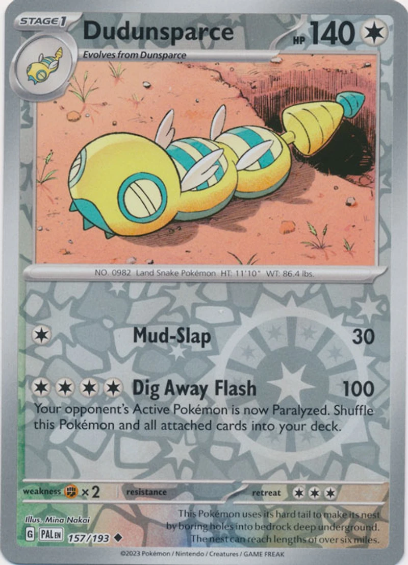 Dudunsparce - 157/193 - Uncommon - Reverse Holo