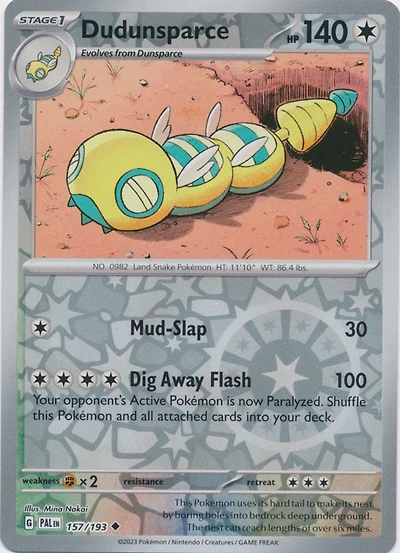 Dudunsparce - 157/193 - Uncommon - Reverse Holo