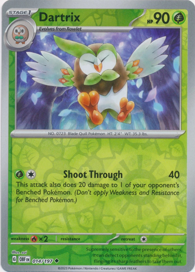 Dartrix - 014/197 - Uncommon - Reverse Holo