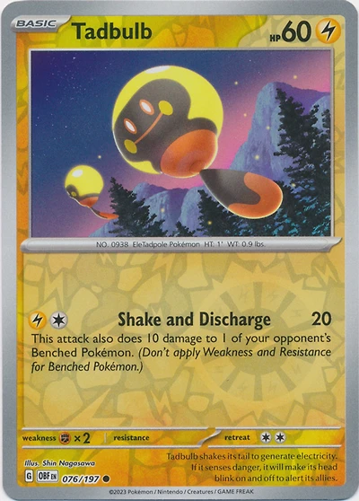 Tadbulb - 076/197 - Common - Reverse Holo
