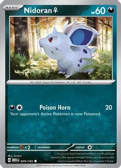 Nidoran F - 029/165 - Common - Reverse Holo