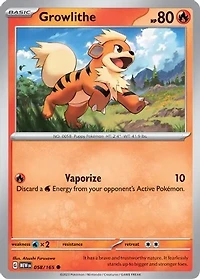 Growlithe - 058/165 - Common - Reverse Holo