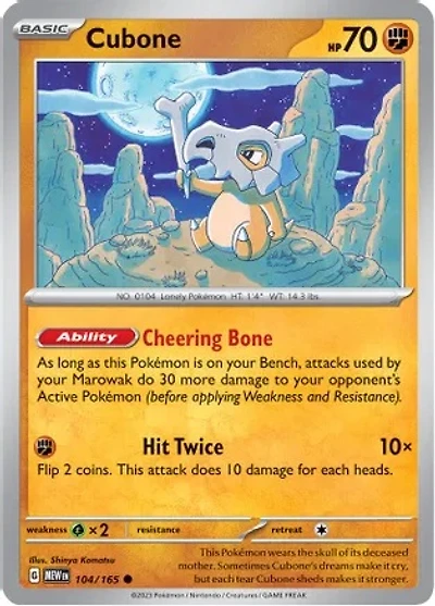 Cubone - 104/165 - Common