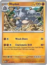 Rhydon - 112/165 - Uncommon
