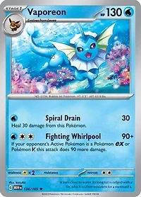 Vaporeon - 134/165 - Holo Rare