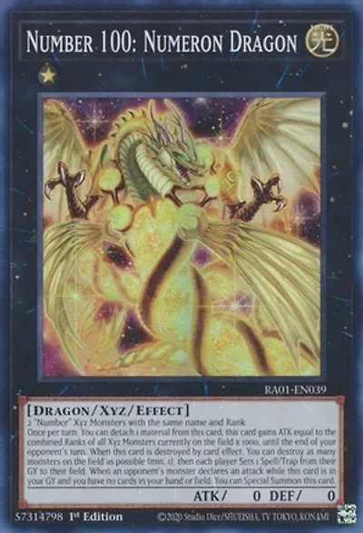 Number 100: Numeron Dragon - RA01-EN039 - Super Rare - 1st Edition