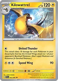 Kilowattrel - 022/091 - Uncommon - Reverse Holo