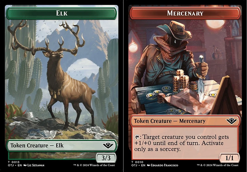 Elk (0013) // Mercenary (0010) Double-Sided Token - Foil