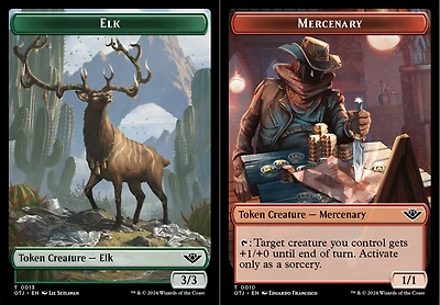 Elk (0013) // Mercenary (0010) Double-Sided Token - Foil