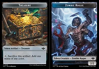 Treasure (0018) // Zombie Rogue (0015) Double-Sided Token - Foil