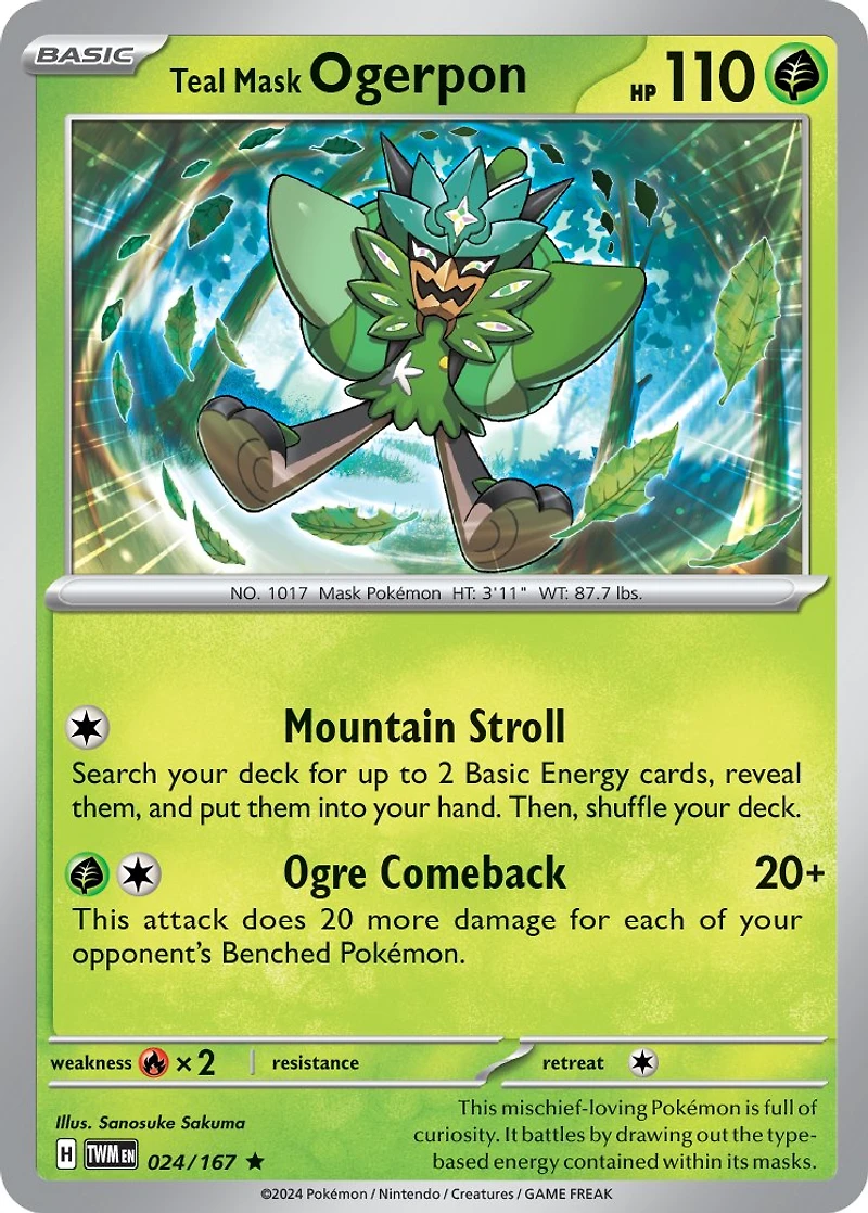 Teal Mask Ogerpon - 024/167 - Holo Rare