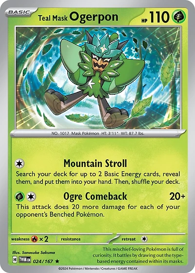 Teal Mask Ogerpon - 024/167 - Holo Rare