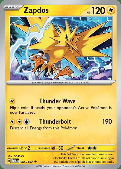 Zapdos - 065/167 - Holo Rare