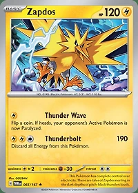 Zapdos - 065/167 - Holo Rare