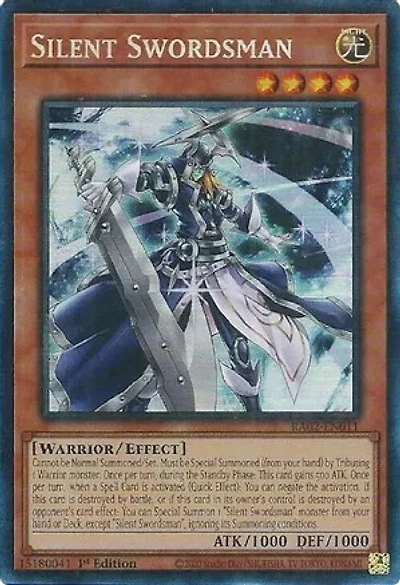 Silent Swordsman - RA02-EN011 - Prismatic Collector's Rare - 1st Edition