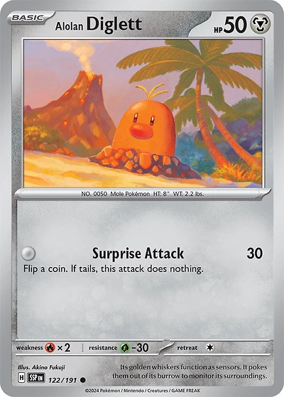 Alolan Diglett - 122/191 - Common - Reverse Holo