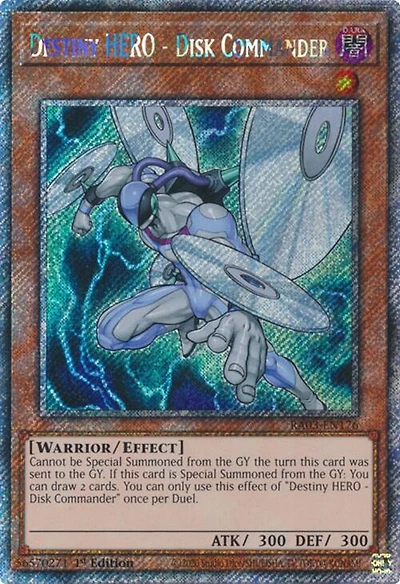 Destiny HERO - Disk Commander - RA03-EN176 - Platinum Secret Rare - 1st Edition