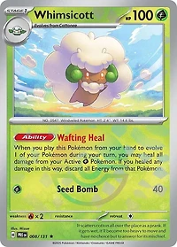 Whimsicott (Poke Ball Pattern) - 008/131 - Rare - Reverse Holo