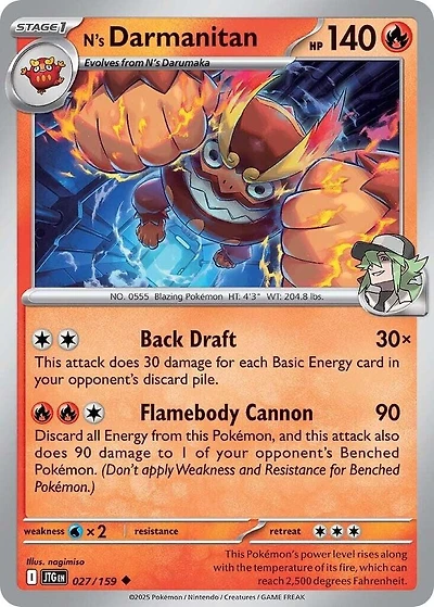 N's Darmanitan - 027/159 - Uncommon - Reverse Holo