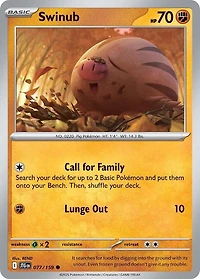 Swinub - 077/159 - Common - Reverse Holo