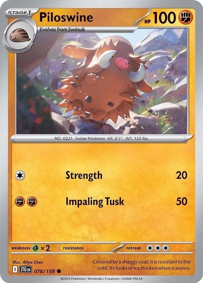 Piloswine - 078/159 - Common - Reverse Holo
