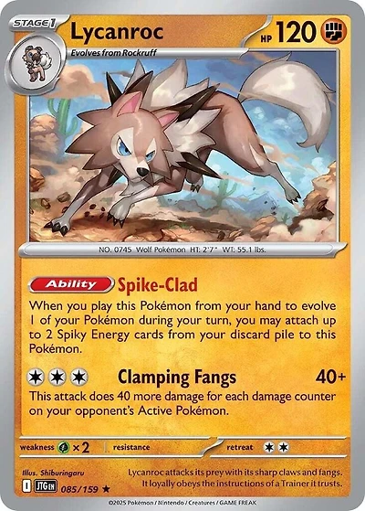 Lycanroc - 085/159 - Rare - Reverse Holo